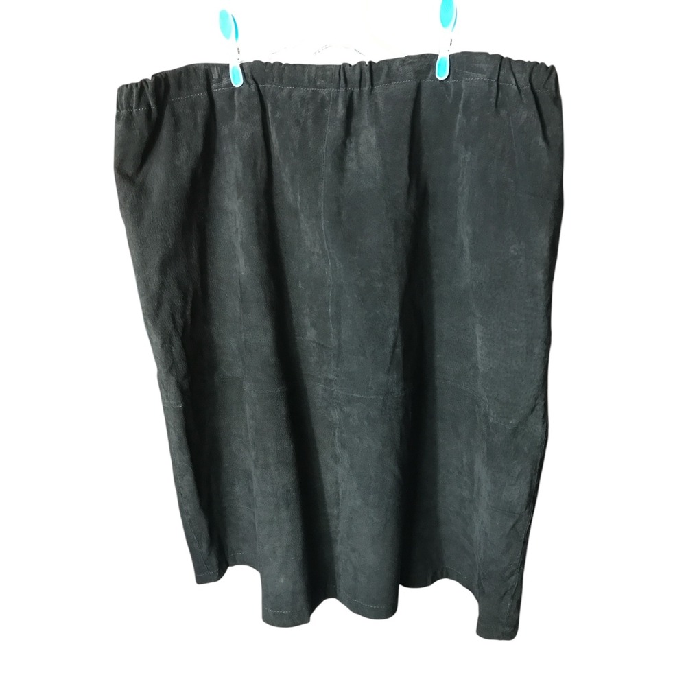 Denim & Co Black Suede Elastic Waist Skirt‎